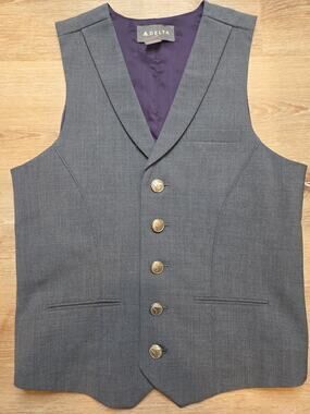 Delta Air Lines Men’s Uniform Vest Gray Gold Buttons Size 34 Airline Crew